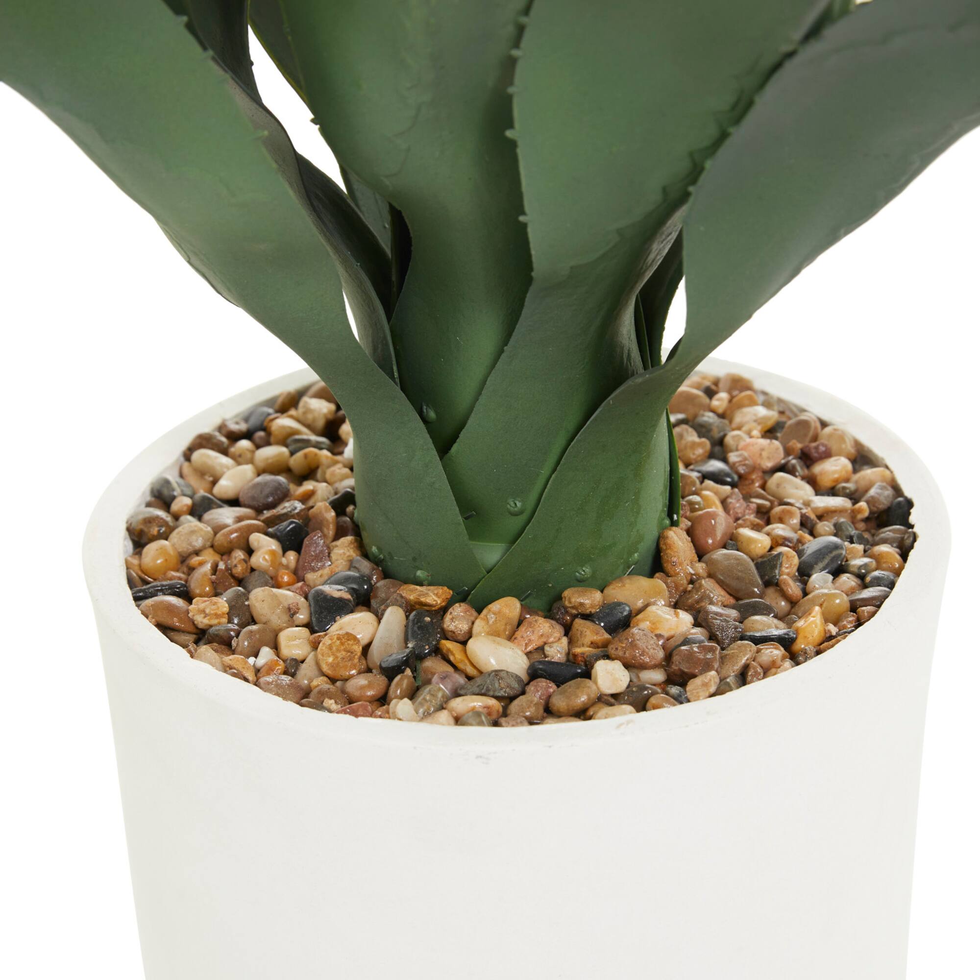 2.5ft. Potted White Plastic Modern Artificial Foliage